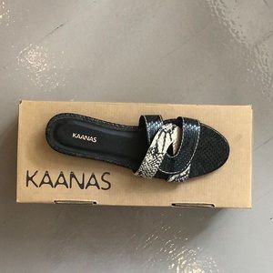 Kaanas- Santorini Sandal In Snake Skin New with Box
